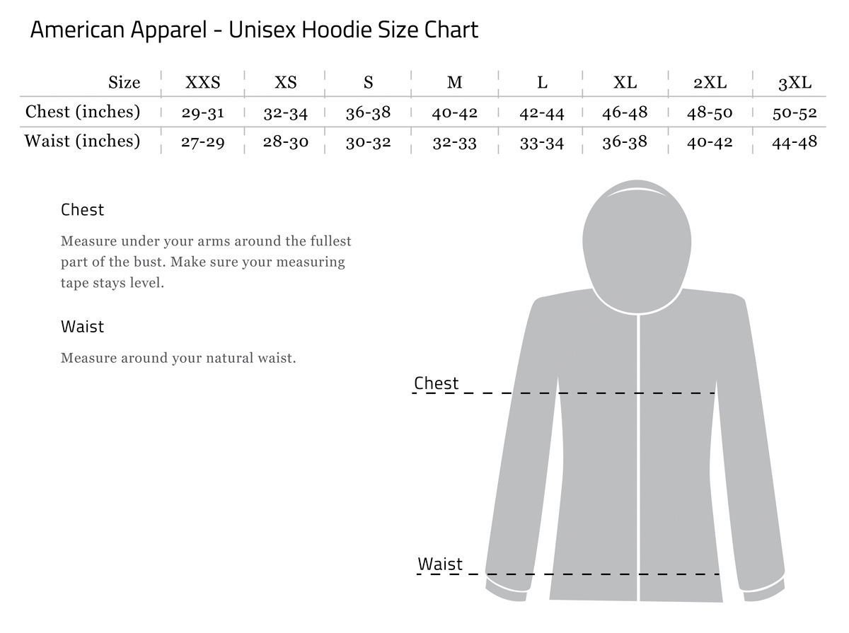 American Apparel Size Chart Women S